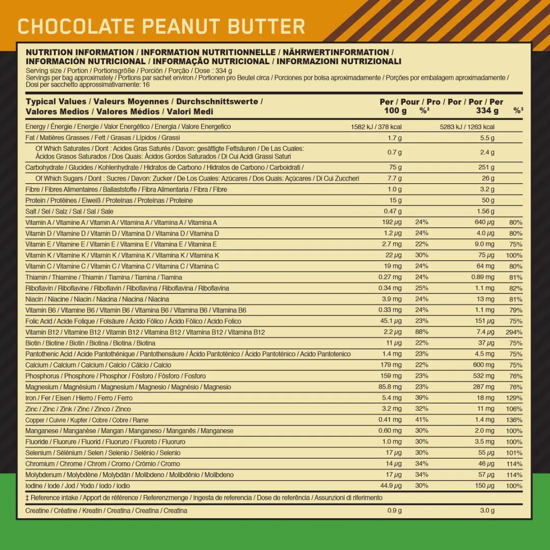 Optimum Nutrition Serious Mass Weight Gainer 2727g - 16 Scoops - afbeelding 6 van 6