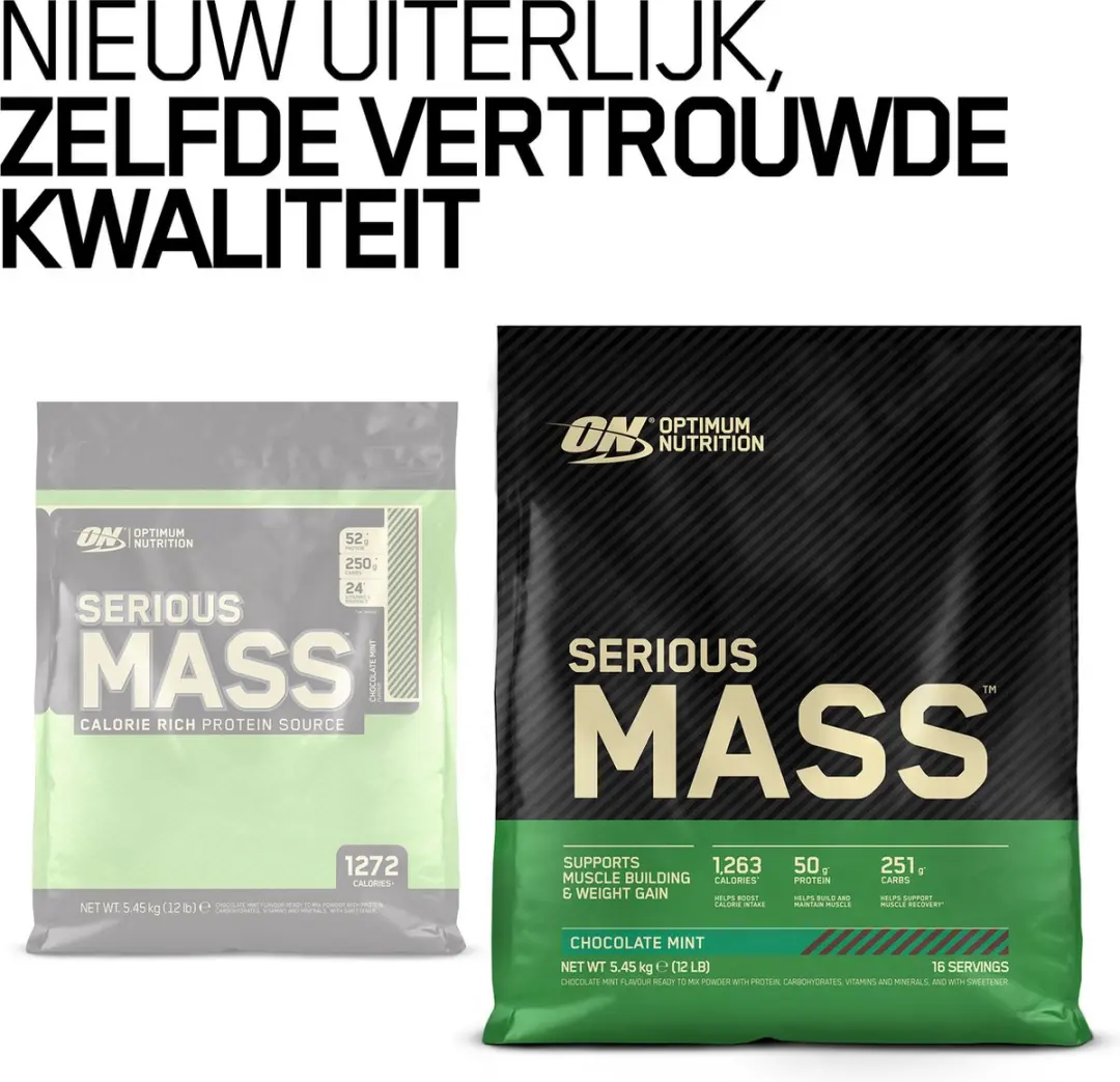 Optimum Nutrition Serious Mass Weight Gainer 5455g - 32 Porties - Chocolademunt