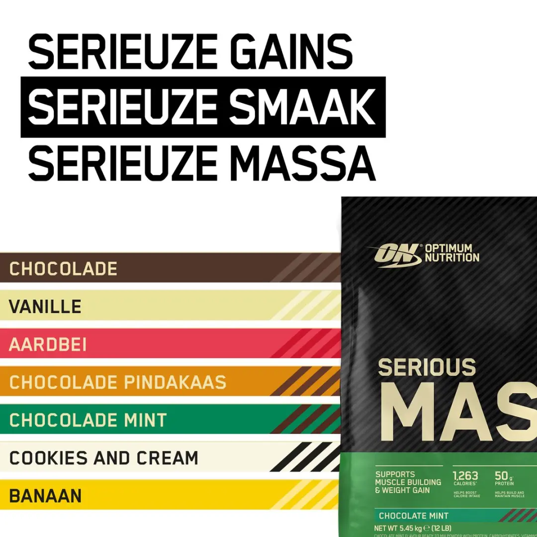Optimum Nutrition Serious Mass Weight Gainer 5455g - 32 Porties - Chocolademunt