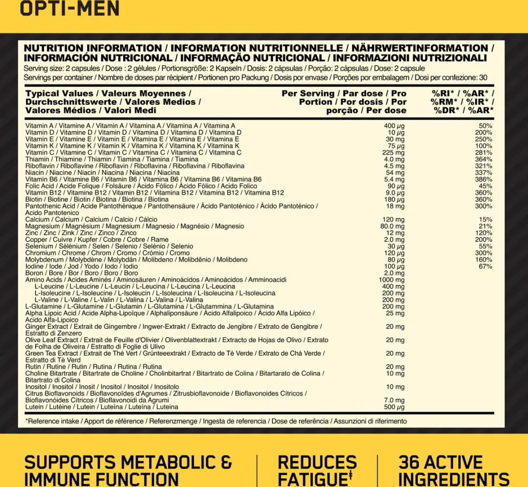 Optimum Nutrition Opti-Men Multivitamine 90 Capsules
