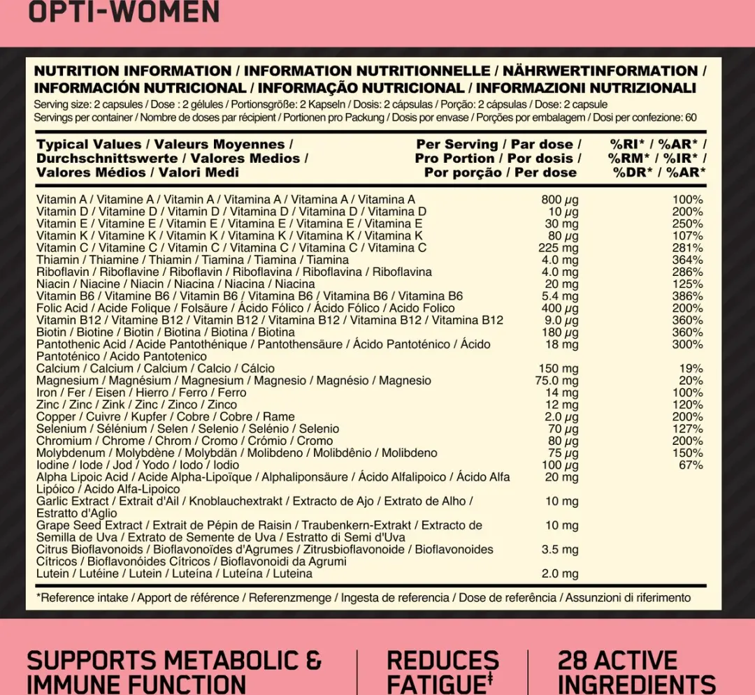 Optimum Nutrition Opti-Women Multivitamine - 120 Capsules