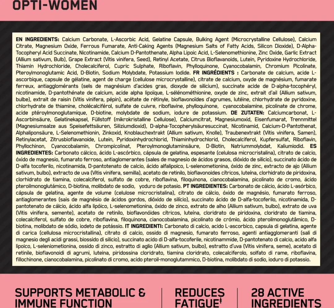 Optimum Nutrition Opti-Women Multivitamine - 120 Capsules