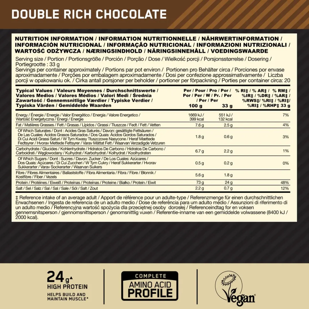 Optimum Nutrition Gold Standard 100% Plant-based Protein Chocolade - 684g