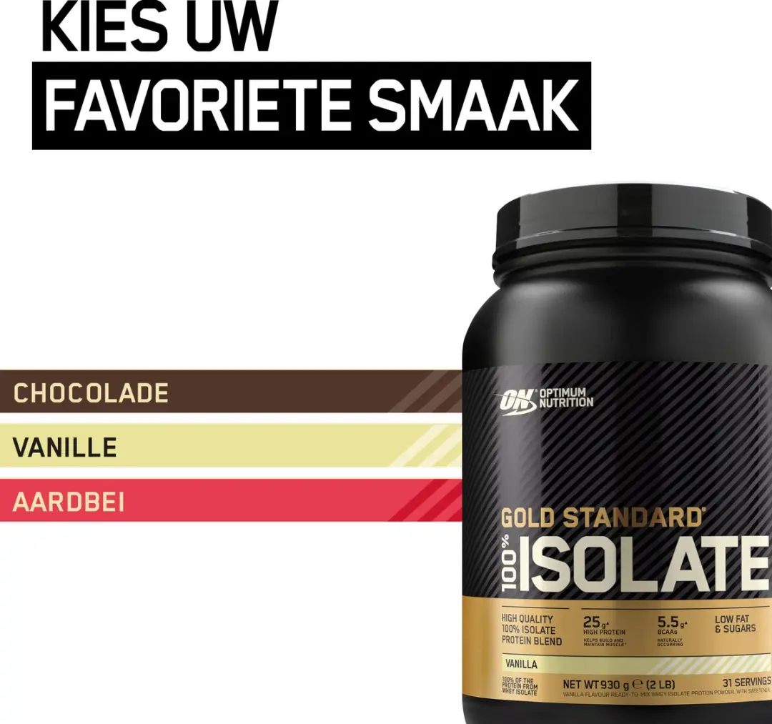 Optimum Nutrition Gold Standard 100% Isolate Vanilla - 930g - afbeelding 6 van 6