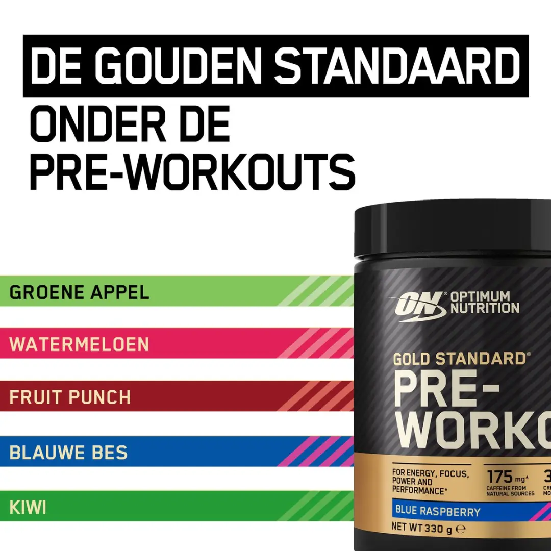 Optimum Nutrition Gold Standard Pre-Workout Blue Raspberry 330g - afbeelding 6 van 6