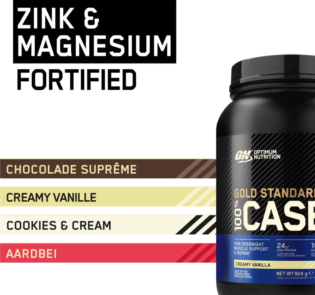Optimum Nutrition Gold Standard 100% Caseïne - 908g - 28 Porties - Room vanille