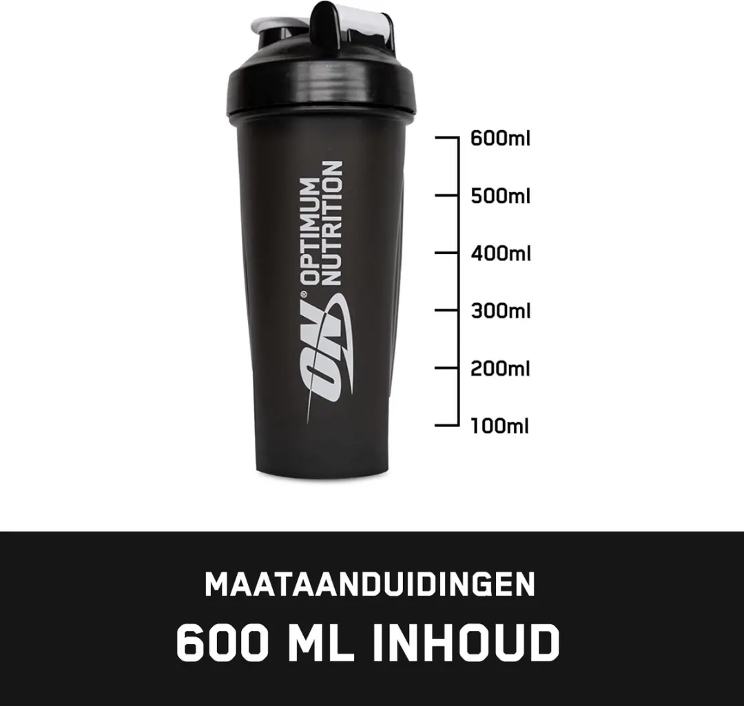 Optimum Nutrition ON Shaker Plus 600ml - Zwart
