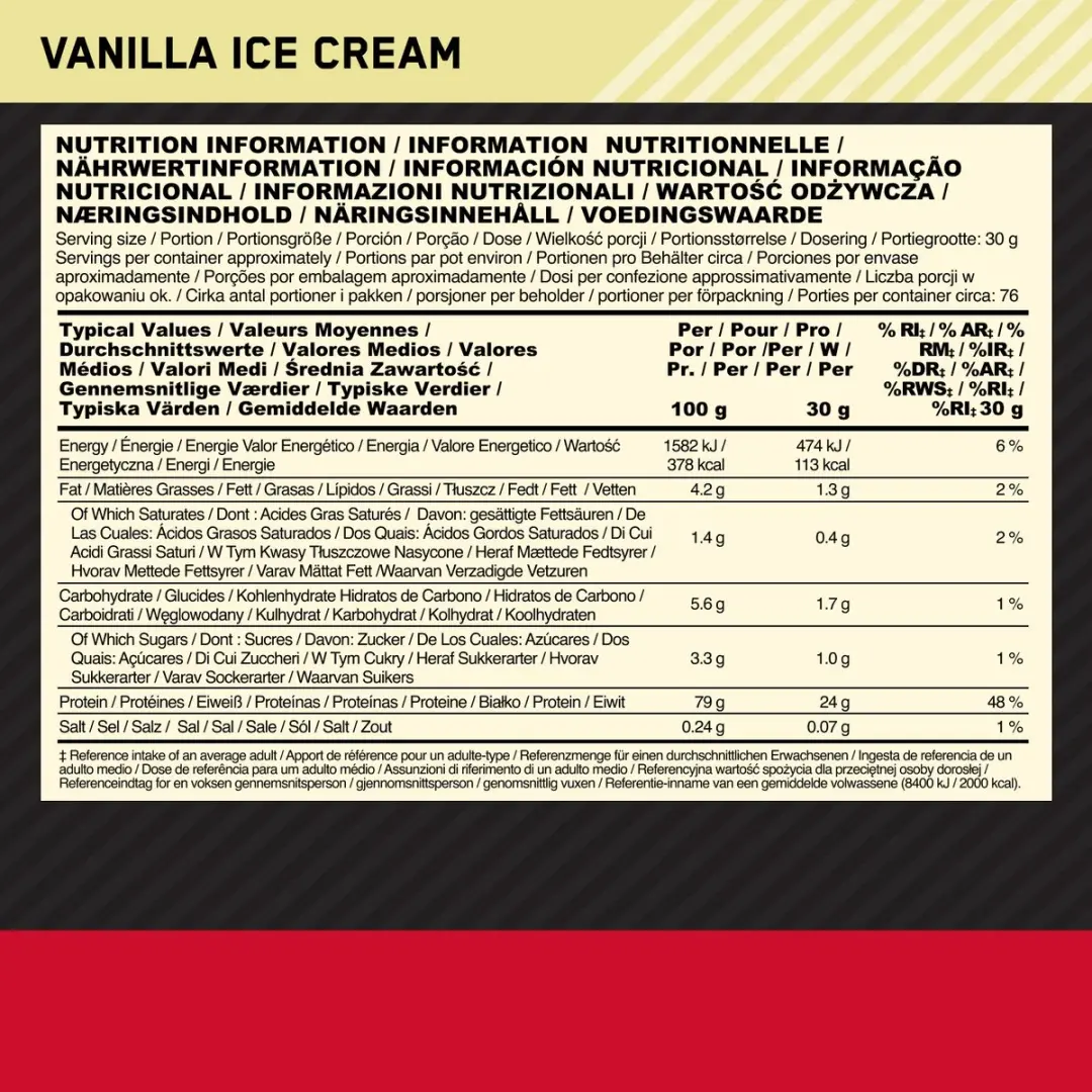 Optimum Nutrition Gold Standard 100% Whey - Vanilla Ice Cream 300g