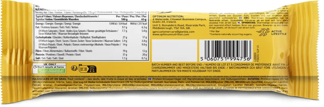 Optimum Nutrition Protein Crunch Bars - 10 Stuks 660g - afbeelding 5 van 6
