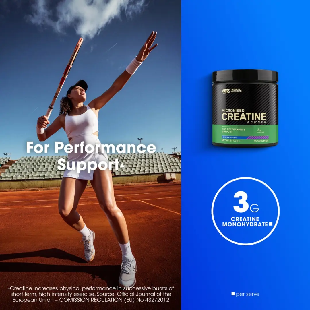 Optimum Nutrition Micronized Creatine Poeder - 247g - 55 Doseringen - Blue Raspberry