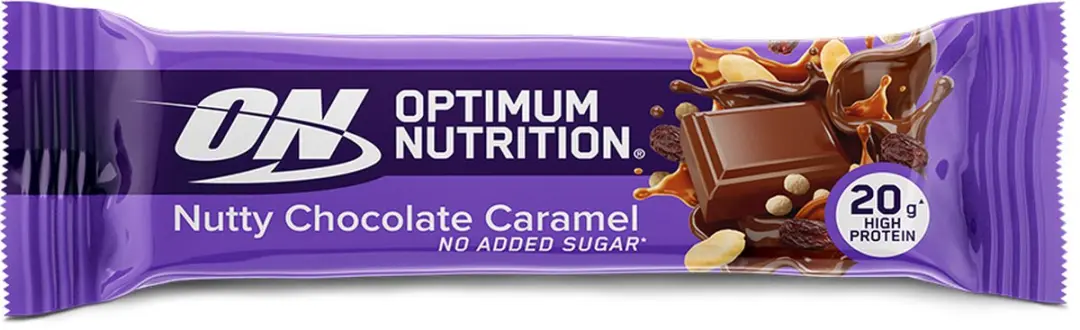 Optimum Nutrition Nutty Chocolate Caramel Eiwitrepen - 10 Stuks - afbeelding 2 van 6