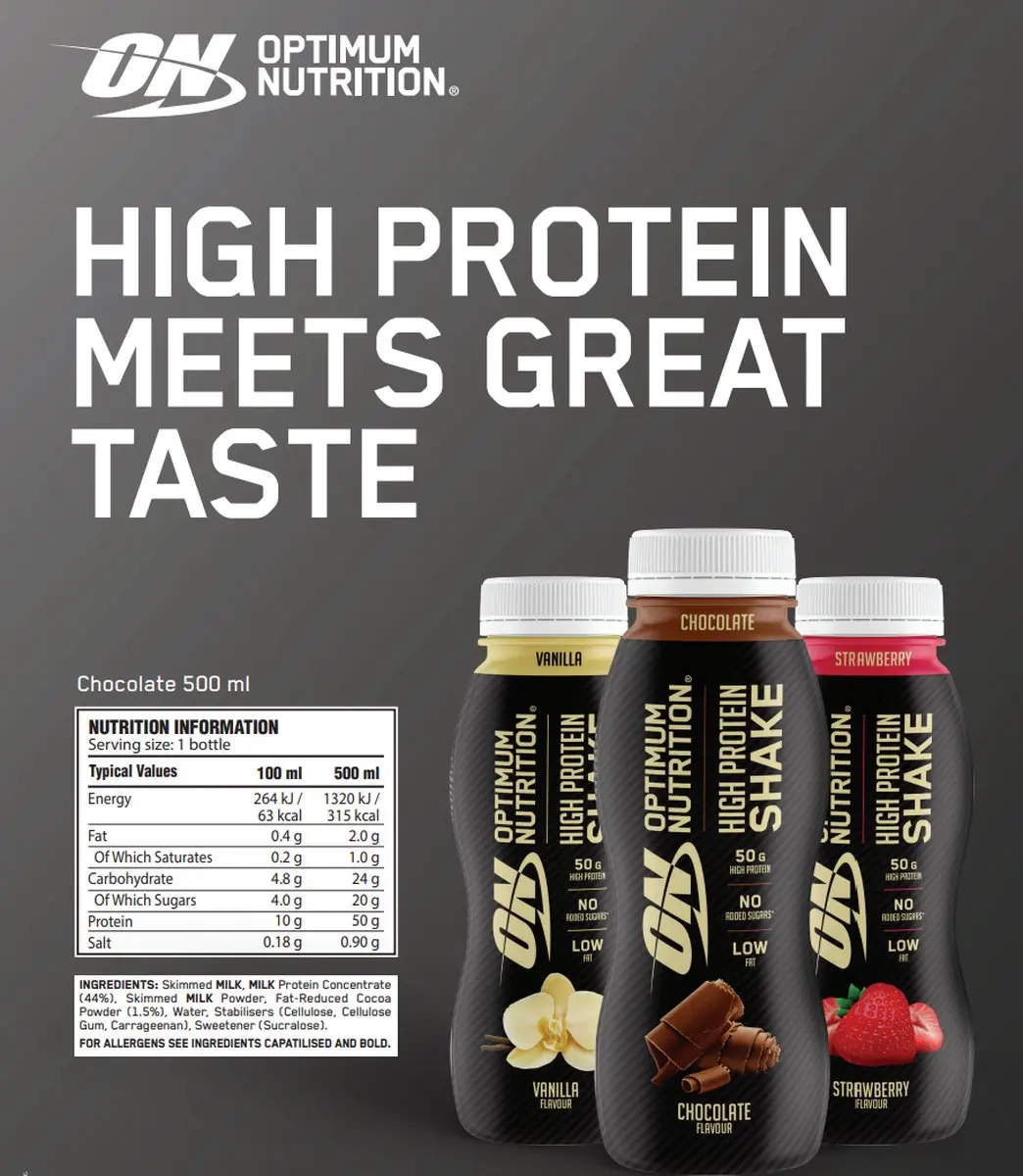 Optimum Nutrition High Protein Shake Aardbei 330ml