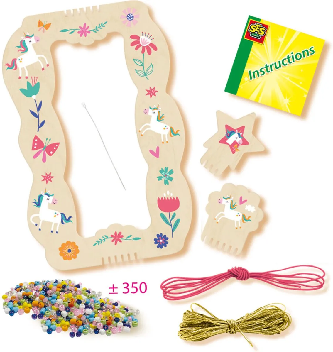 SES Creative Hobby Pink Glaskralen Armbanden - 4 Stuks