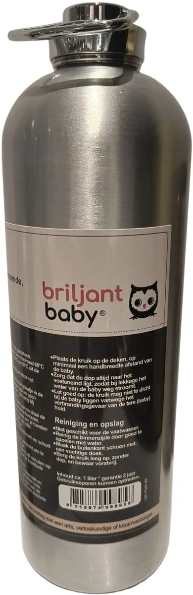 Briljant Baby Aluminium Kruik - Zilver