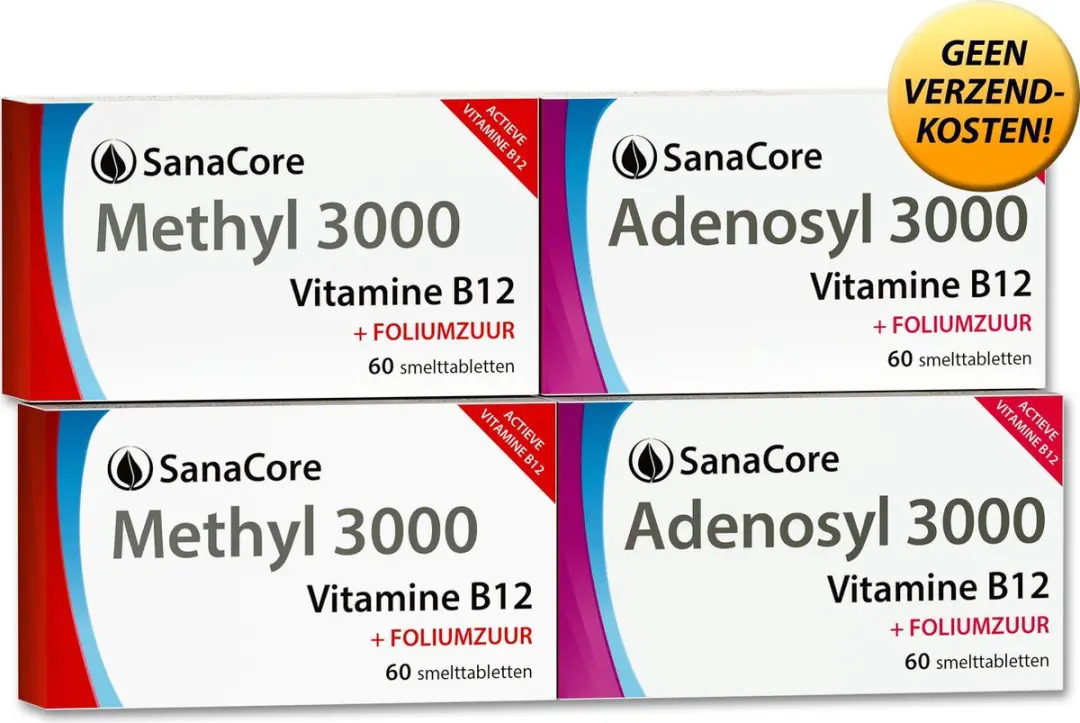 Actief Vitamine B12 Standaard Pakket (4 maanden) Methylcobalamine Adenosylcobala