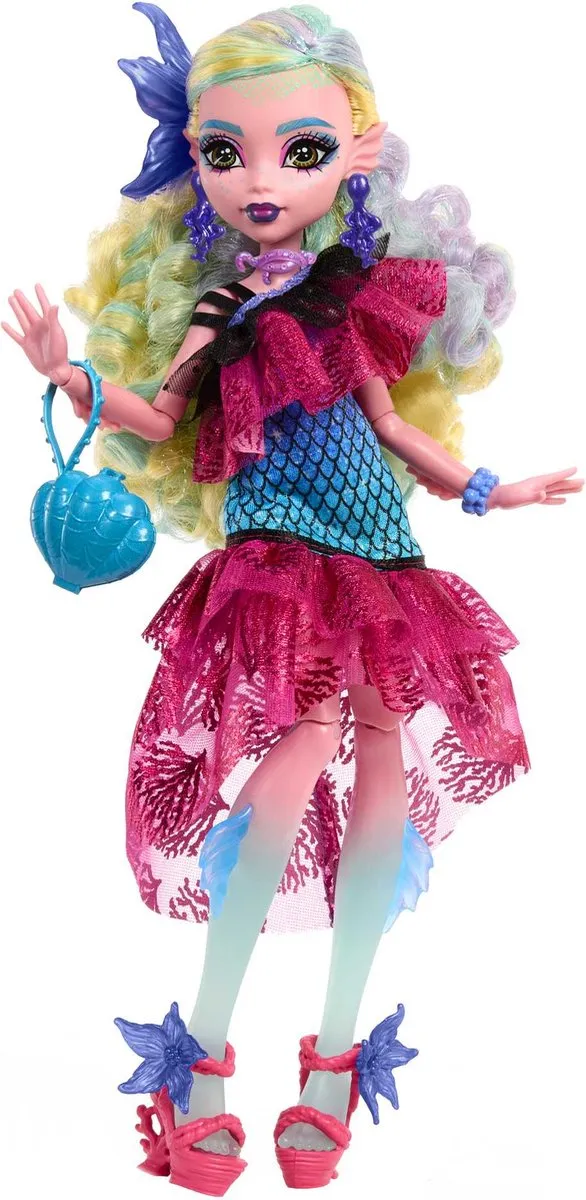 Mattel Monster High Lagoona Blue Feestjurk Pop - Roze