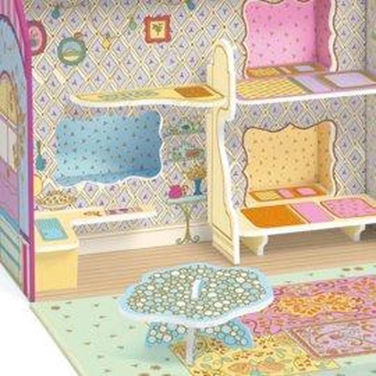 Djeco Tinyly Poppenhuisje Roze - 2 Poppen