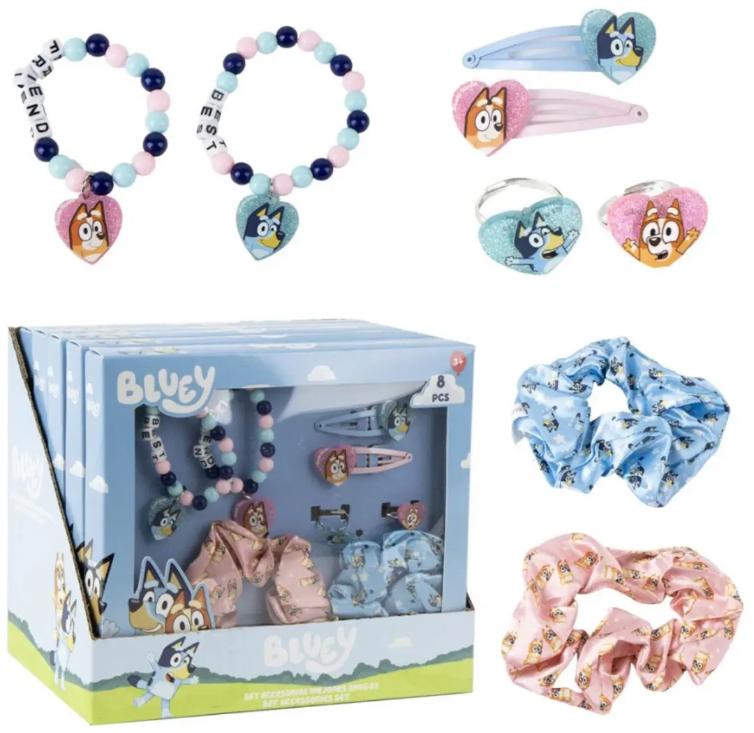 Bluey Happy 8-delige haaraccessoire- en sieradenset