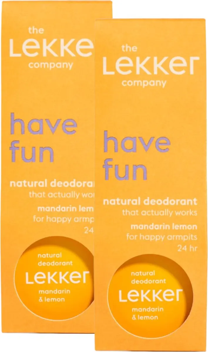 The Lekker Company deodorant crème mandarijn & citroen duoverpakking