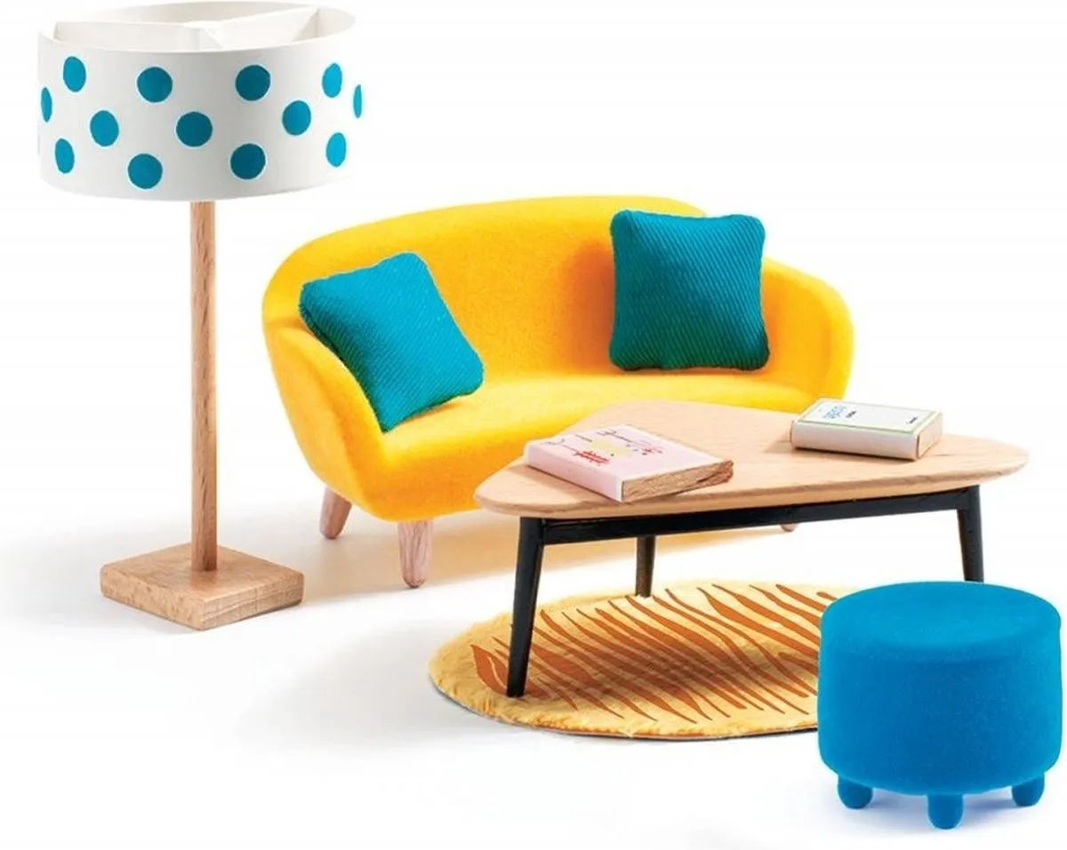 Djeco Poppenhuis Meubeltjes Woonkamer Set - Minipop