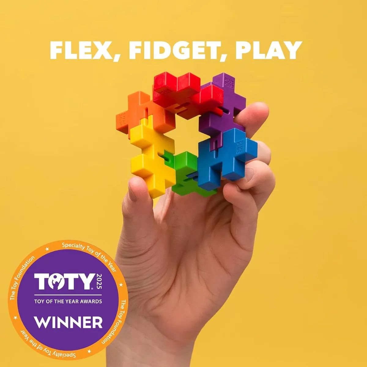 Plus-Plus Hexel Spectrum 6-delig Fidget Toy - Regenboog