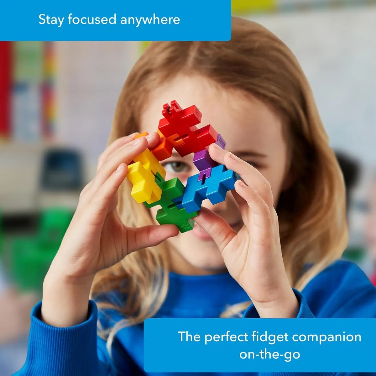 Plus-Plus Hexel Spectrum 6-delig Fidget Toy - Regenboog