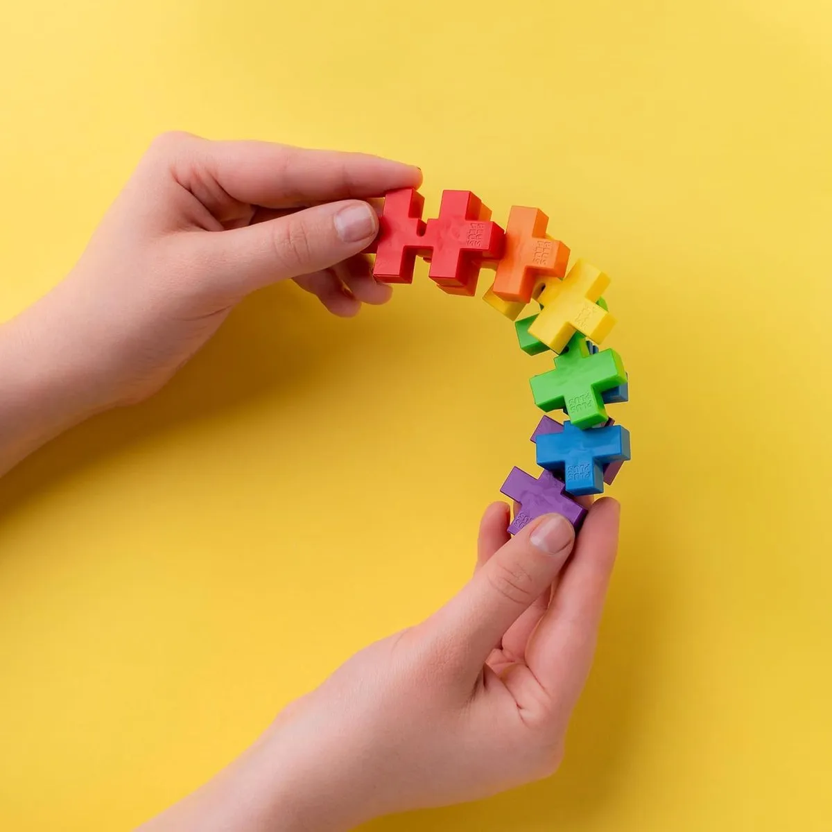 Plus-Plus Hexel Spectrum 6-delig Fidget Toy - Regenboog