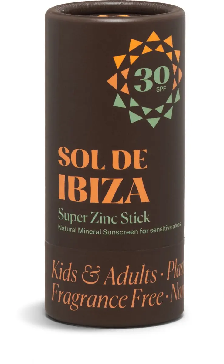 Sol de Ibiza Super Zinc Stick SPF30 45g - Natuurlijke Zonnebrandstick