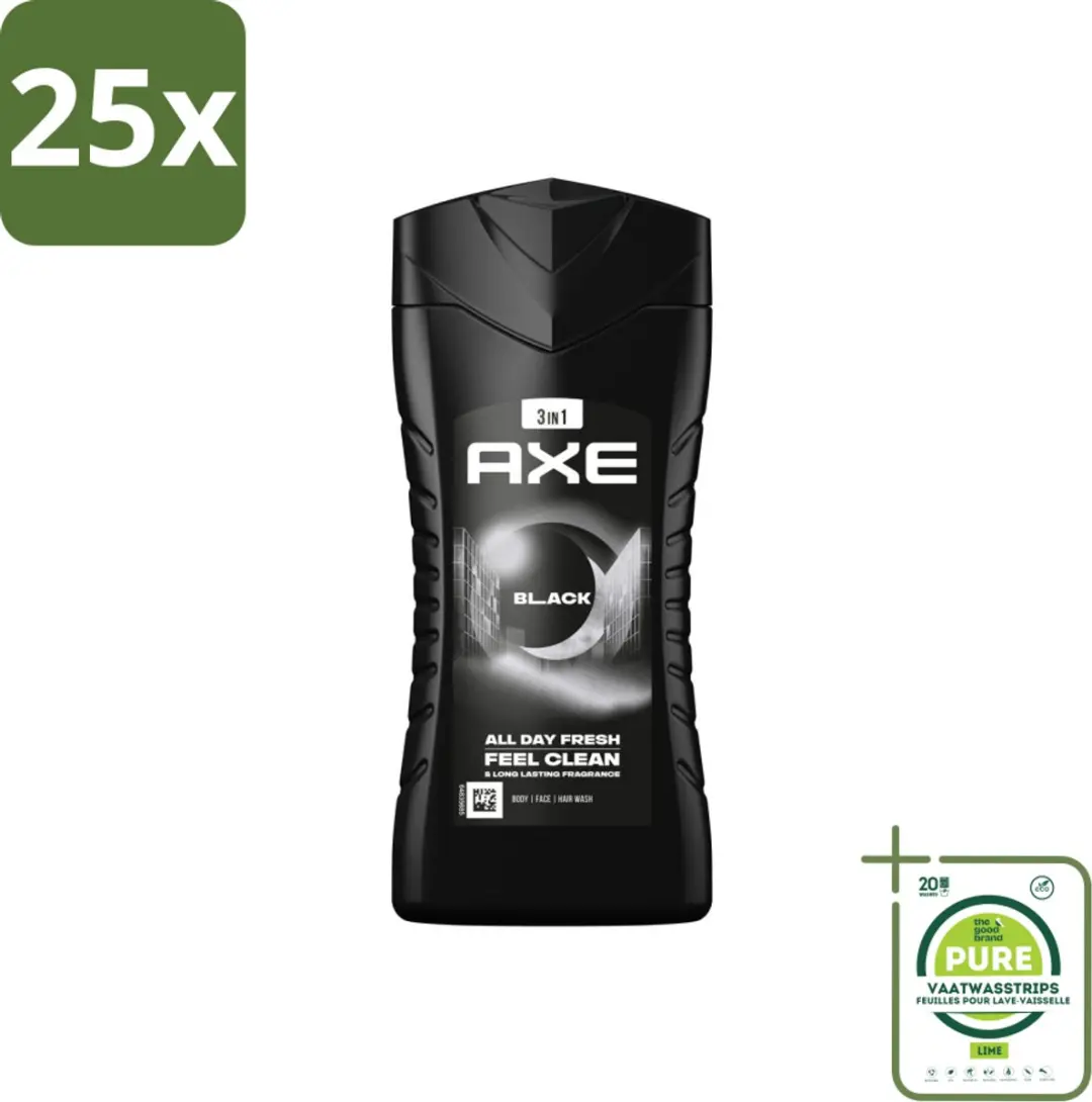 25 x Axe 3-in-1 Douchegel Black 250 ml