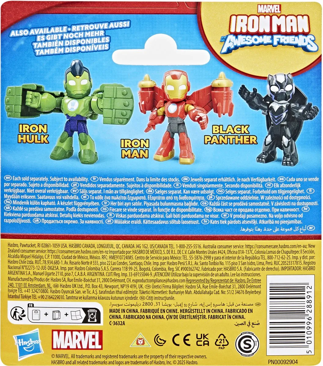 Hasbro Marvel Iron Man Awesome Friends Actiefiguur G14675X00 - Rood - afbeelding 6 van 6