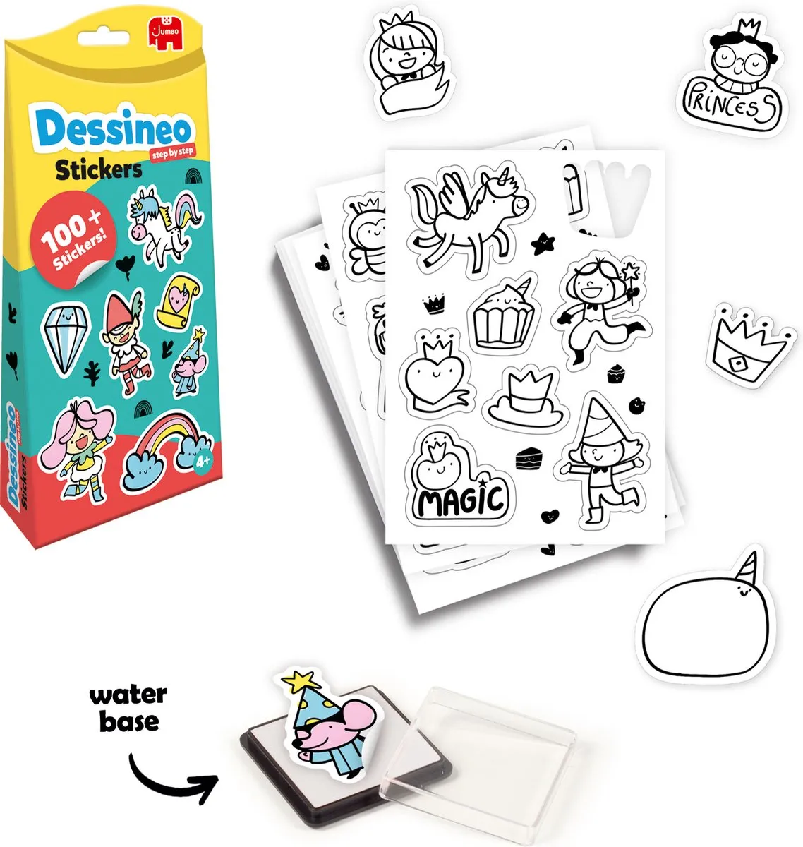 Jumbo Dessineo Feeën & Eenhoorns Stickers Theme Pack - 100 Stuks