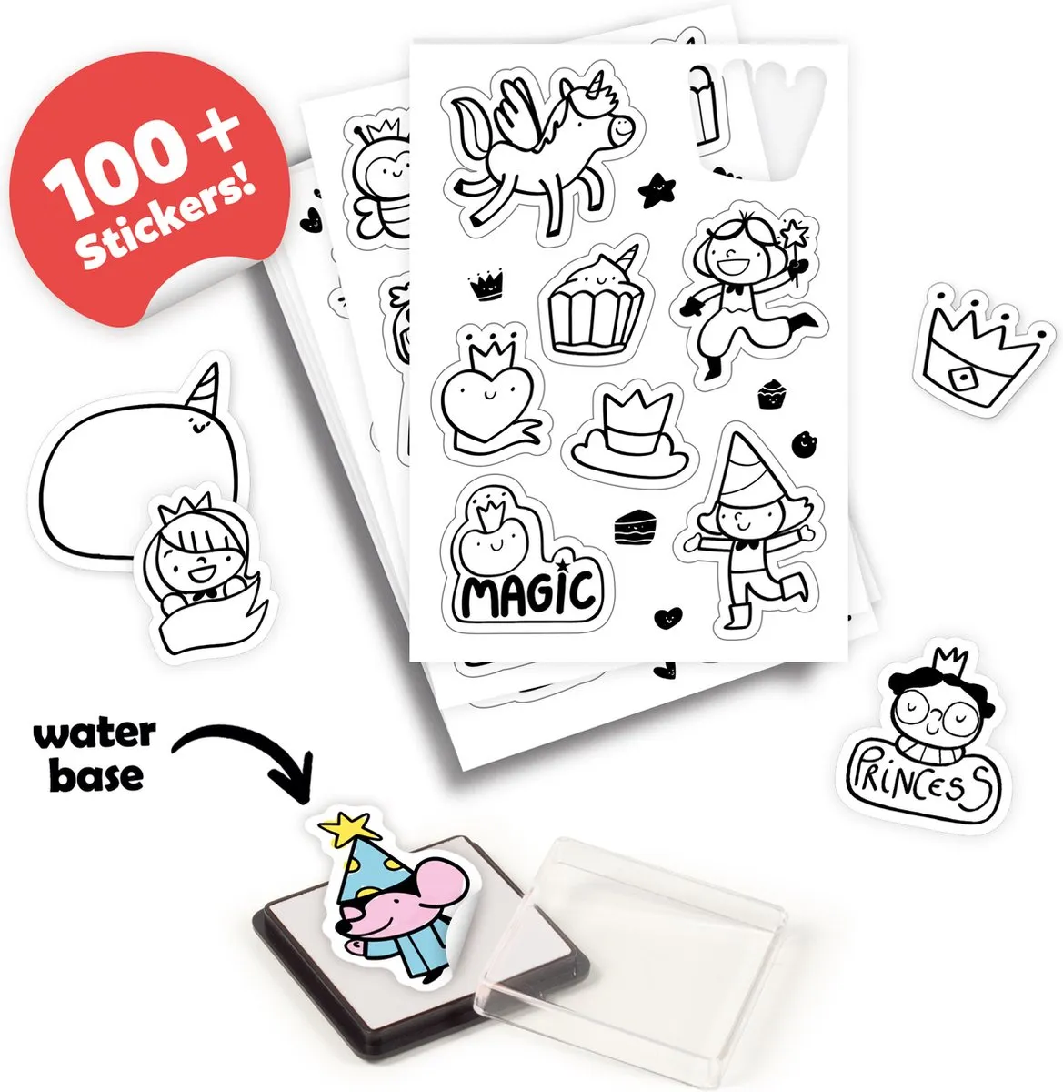 Jumbo Dessineo Feeën & Eenhoorns Stickers Theme Pack - 100 Stuks