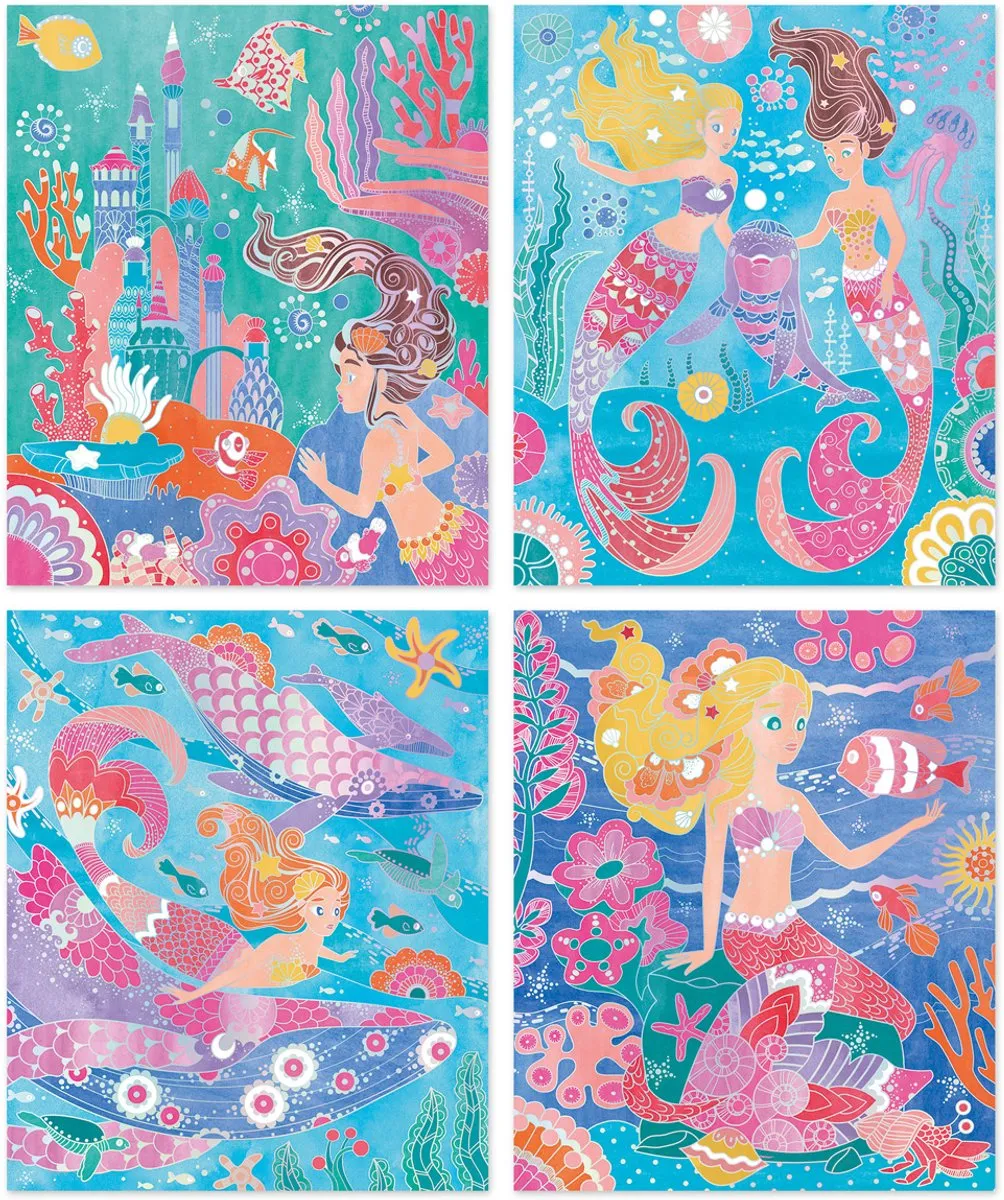 Janod Magic Ocean Aquarel Schilderpakket - 4 Zeemeerminnen