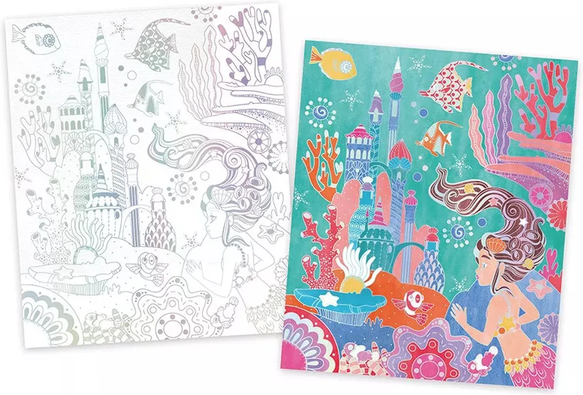 Janod Magic Ocean Aquarel Schilderpakket - 4 Zeemeerminnen