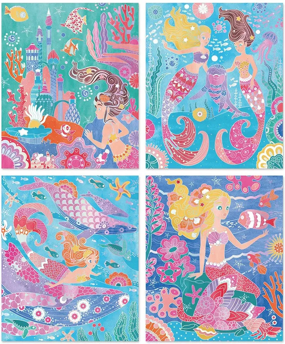 Janod Magic Ocean Aquarel Schilderpakket - 4 Zeemeerminnen