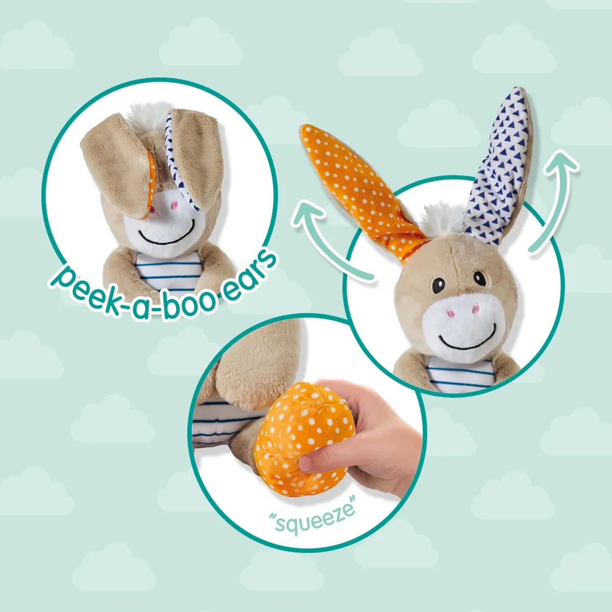 SES Creative Donkey Kiekeboe Knuffel - Ezel