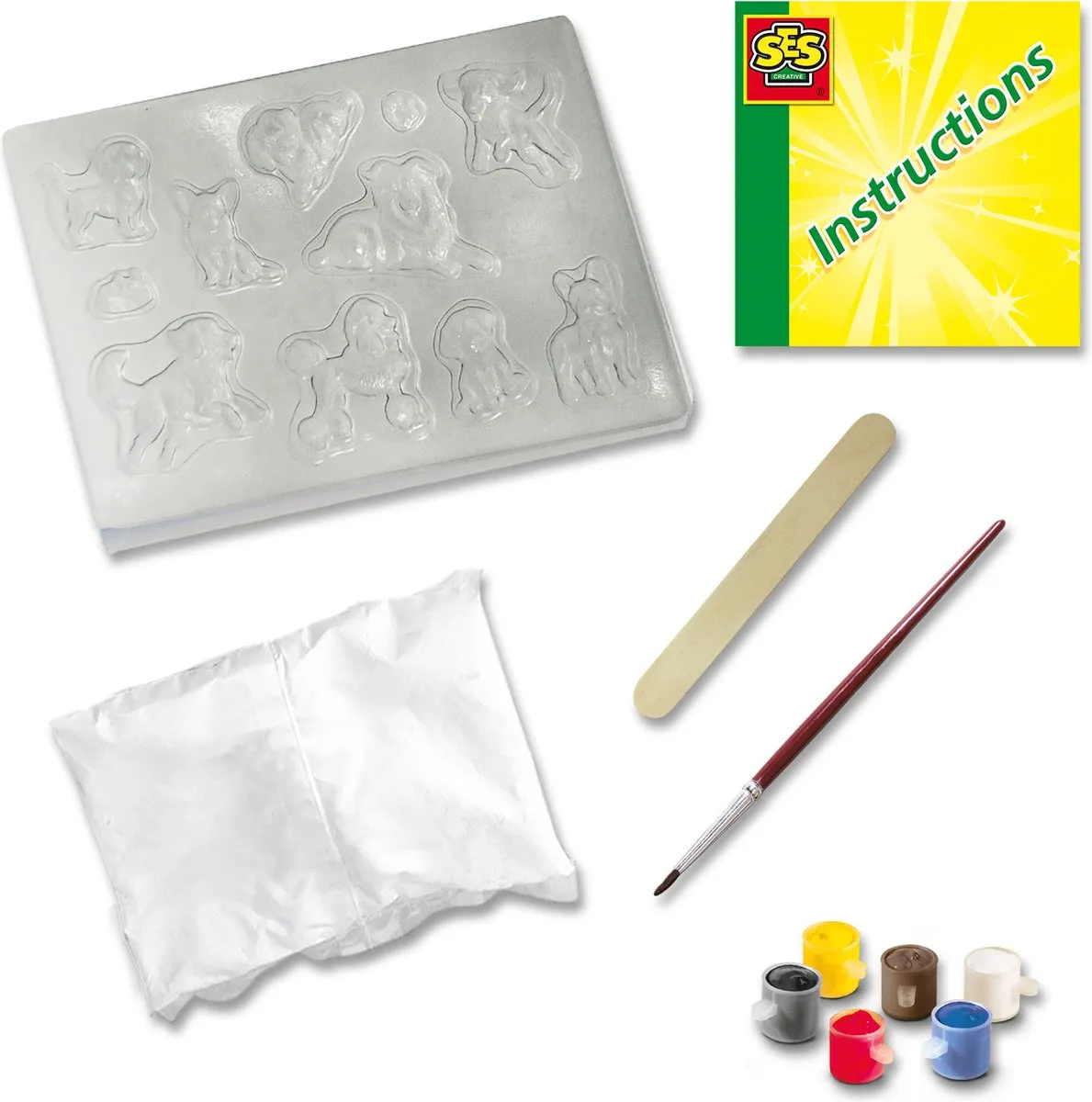 SES Creative Honden Giet- en Schilderpakket - 6 Kleuren