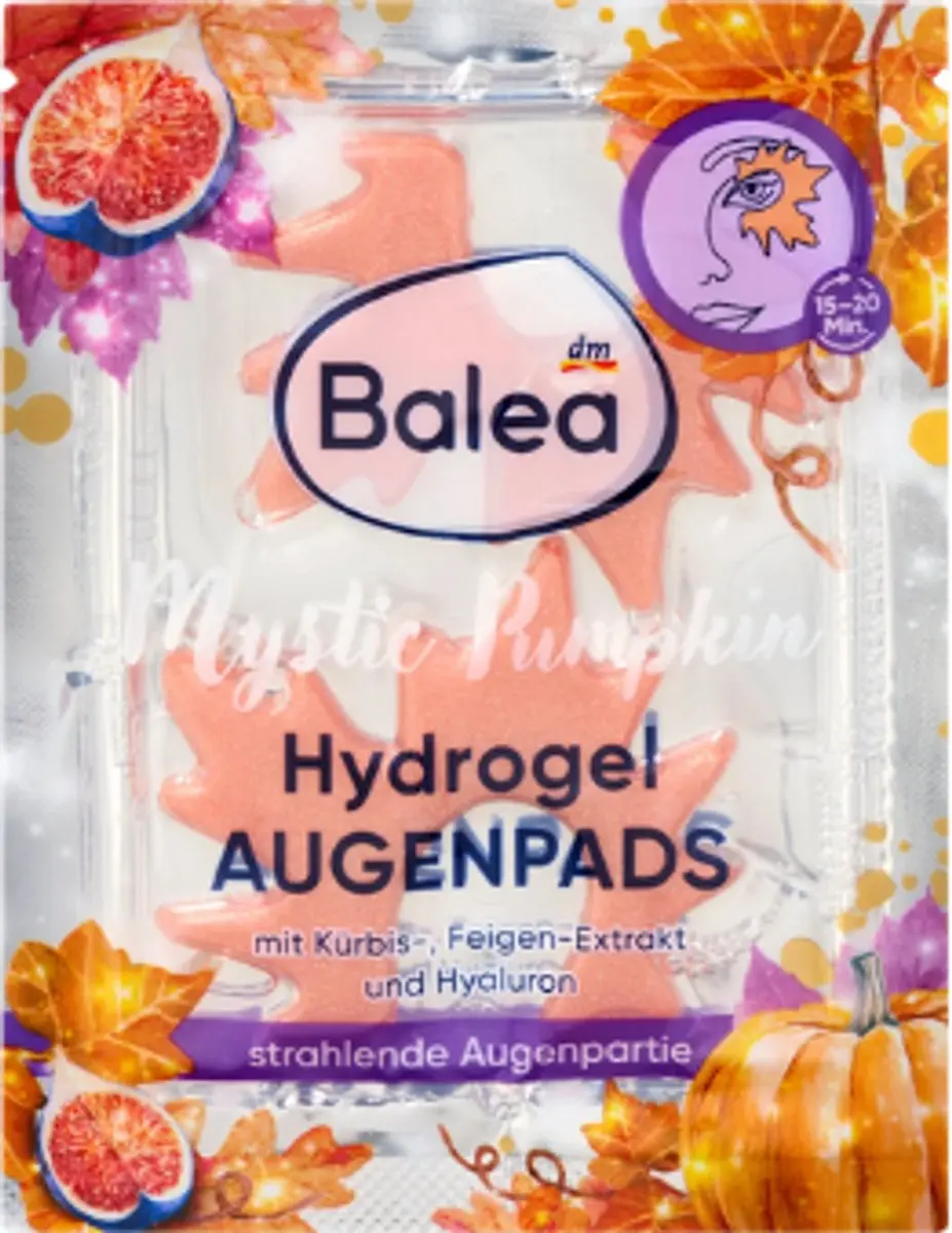 Balea Oogpads Mystic Pumpkin - Oogmasker - Pompoen & Vijg | 1 paar - 2 stuks | Limited Edition 2026 - Winter Herfst