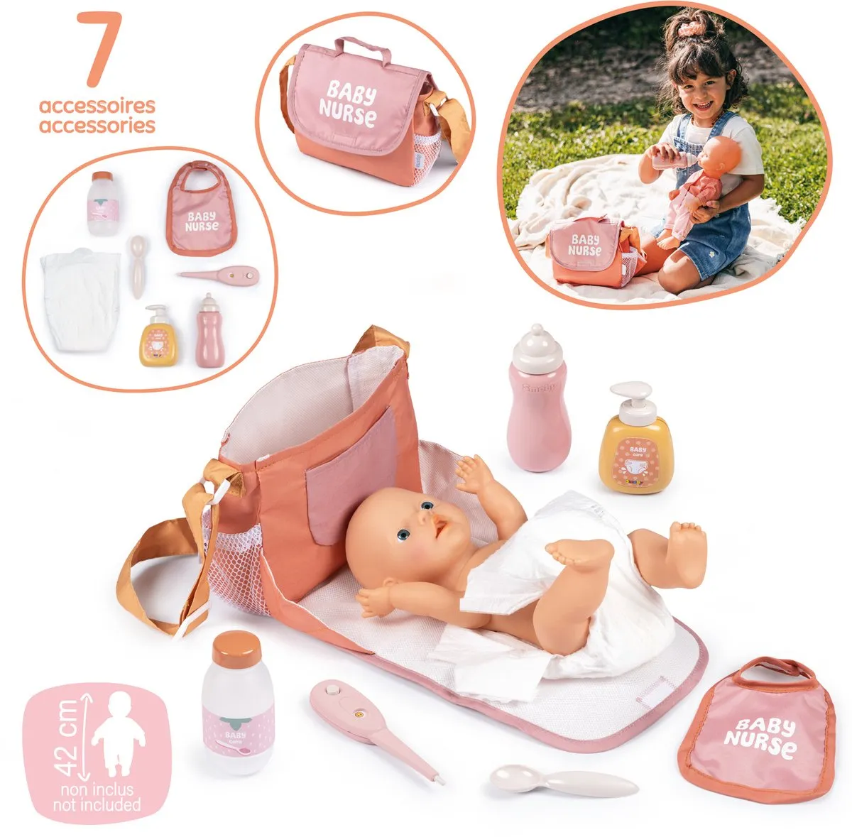 Smoby Baby Nurse Poppenverzorgset 7600220387 - Roze