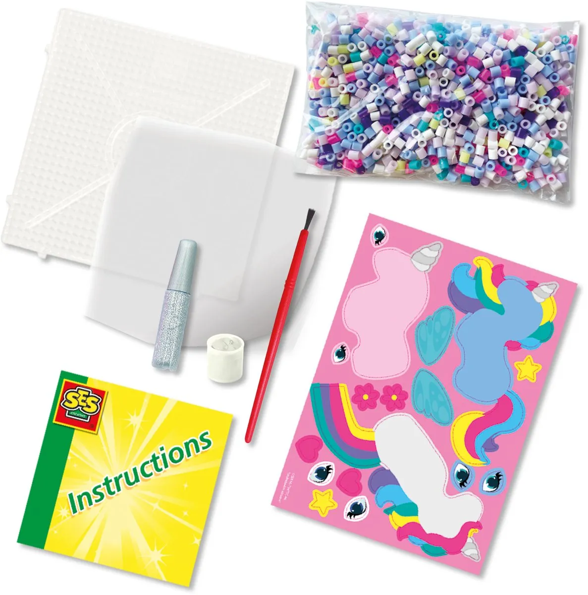 SES Creative Beedz Unicorn Strijkkralen - 1800 Stuks - 10 Kleuren