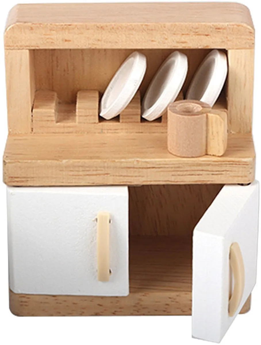 Hape Eetkamer Poppenhuis - 7 Meubels 1 Pop - Veelkleurig