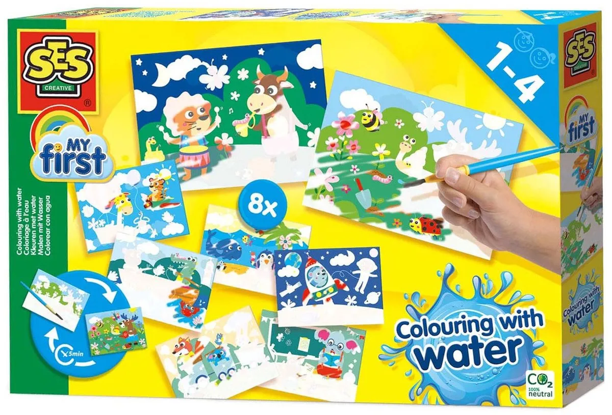 SES Creative My First Kleuren met Water MegaSet Verborgen Dieren