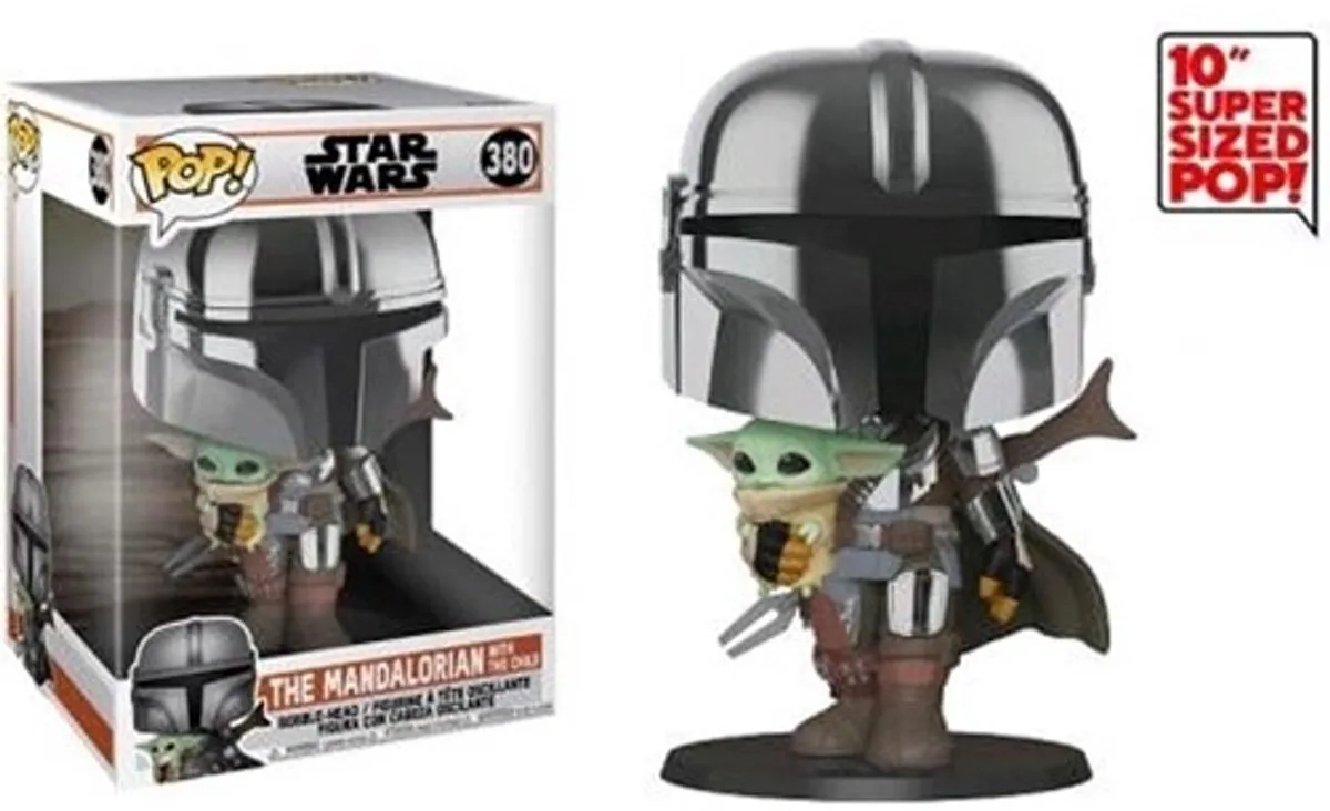 Funko Pop Star Wars Jumbo Mandalorian met het Kind #380 - Multi