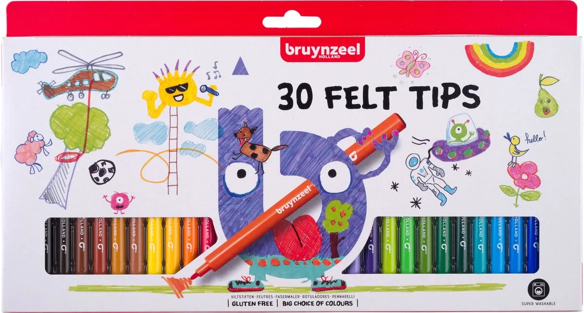 BRUYNZEEL Viltstiften 30 Kleuren