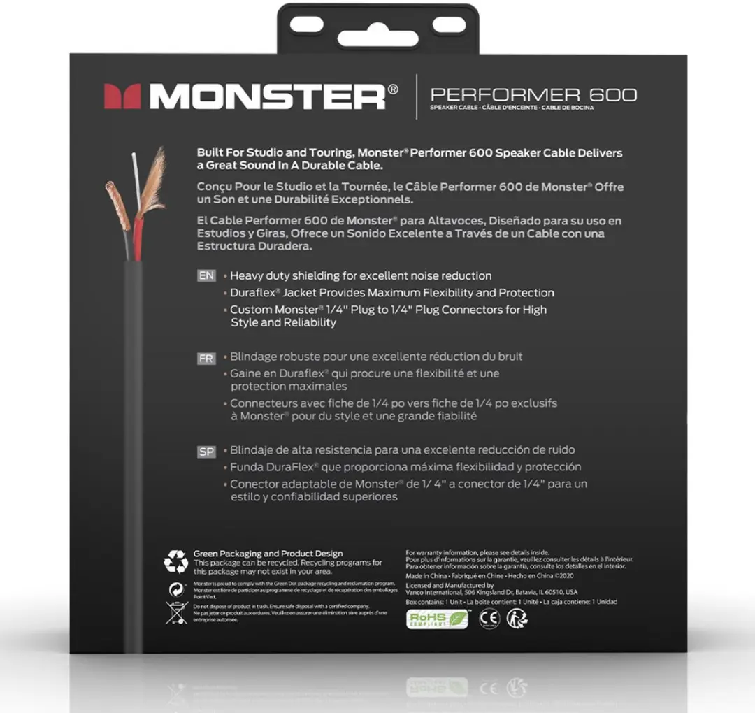 Monster Cable Performer 600 Jack Speakerkabel 3.6m - Zwart