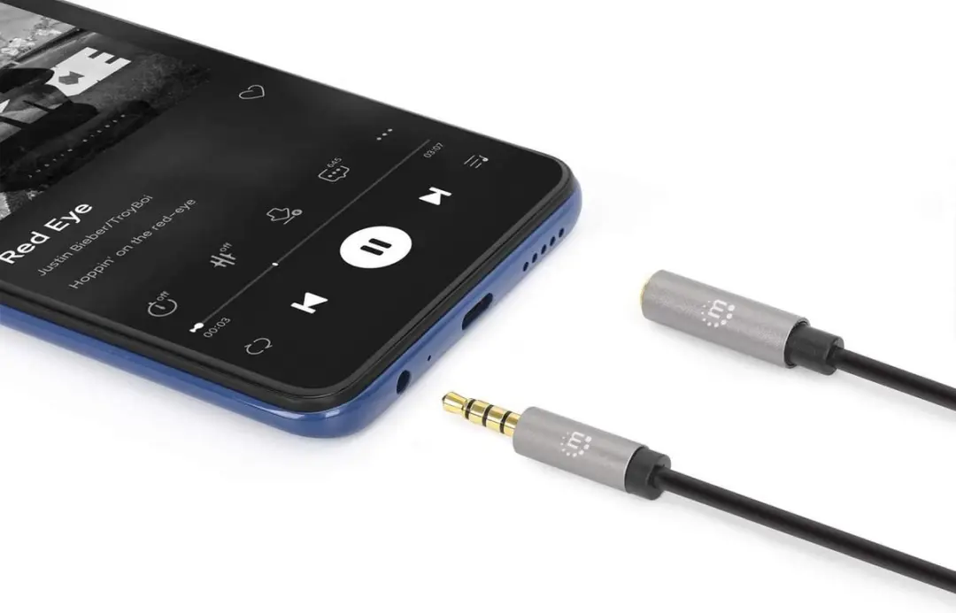 Manhattan Audio Verlengkabel 3,5mm Klinke 3m - Zwart