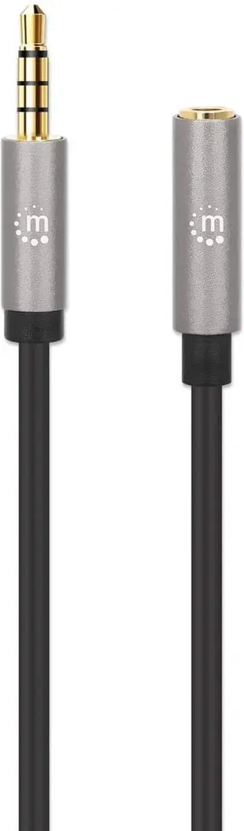 Manhattan Audio Verlengkabel 3,5mm Klinke 3m - Zwart