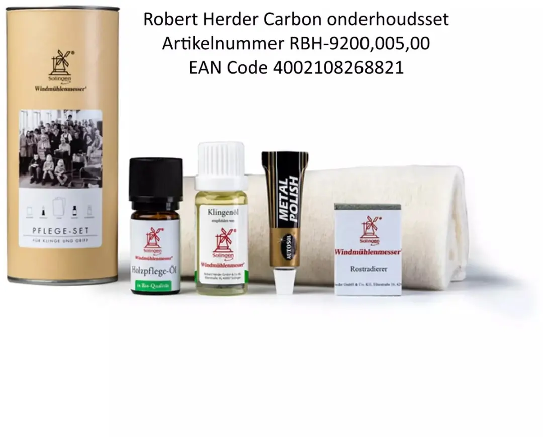 Robert Herder Molenmes Schilmesje Carbonstaal - Lemmet 85mm Beukenhout - afbeelding 6 van 6