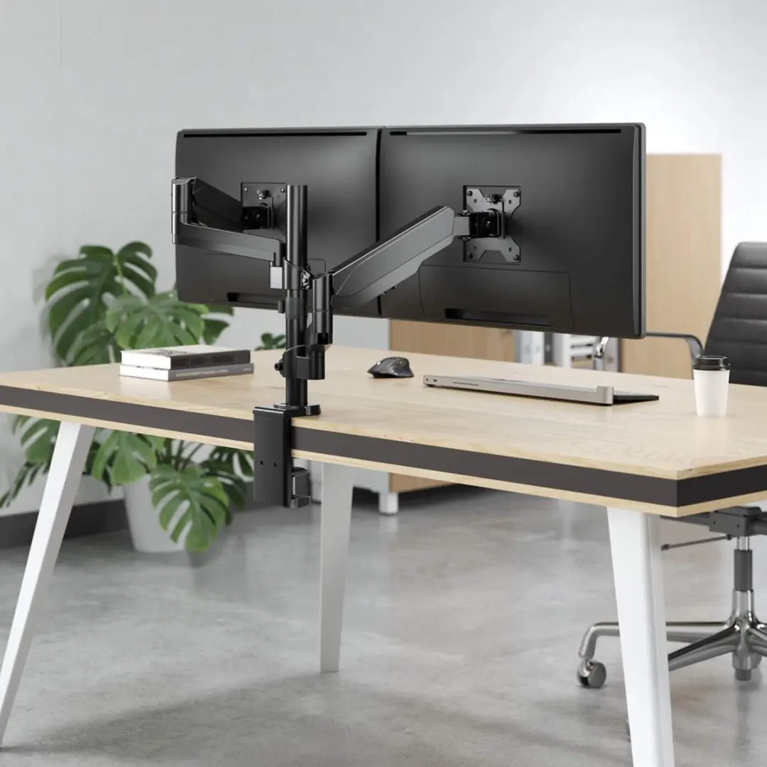 Manhattan MH LCD Monitor GasSpring Arm 461597 - 2 Monitoren - Zilver - afbeelding 2 van 6