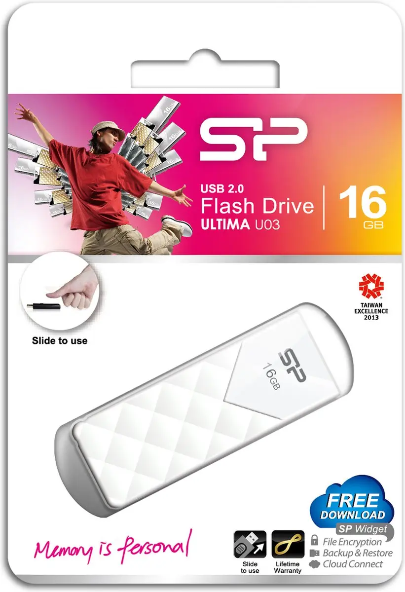 Silicon Power Ultima U03 USB-stick 16GB - wit - afbeelding 5 van 5